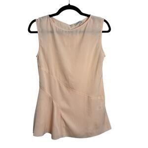 Reiss Islia Ladder-Trim Peach Blush Sleeveless Top